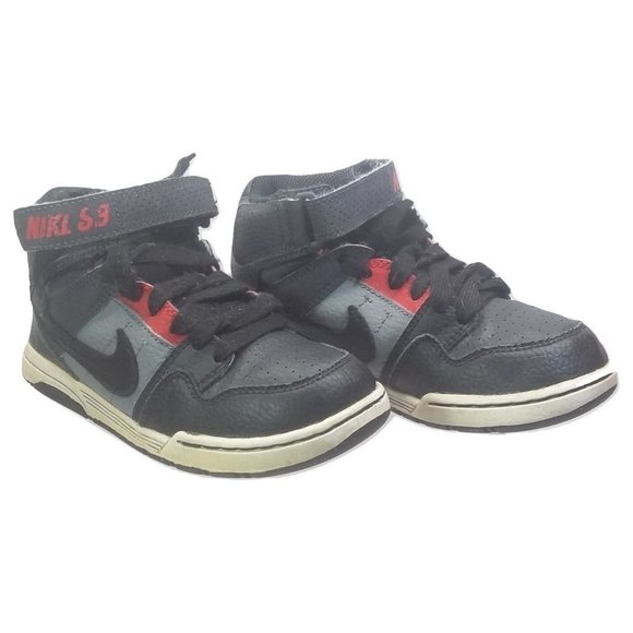 Nike Other - Nike SB black red sneakers hi cut Morgan kids 13C